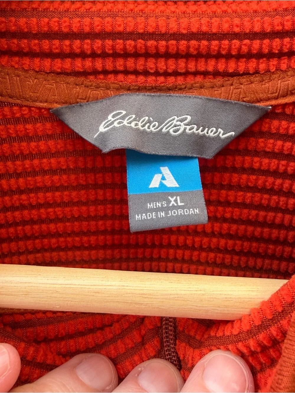 Eddie Bauer High Route Grid Air 1/4 Zip Fleece Pullover Orange Men's